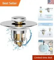 Durable 2-in-1 Bathroom Sink Plug: Rust-Proof Copper Strainer for Fast Drainage