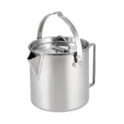Portable Stainless Steel Picnic Cooker Kettle Teapot Hanging Pot Silver-Kettle P