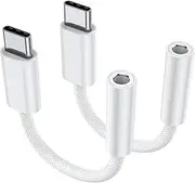 USB C to 3.5mm Headphone Jack Adapter for iPhone 15/15 Plus/15 Pro/Pro Max, USB Type C to Aux Audio Dongle Cable Cord Compatible with iPad Pro, Samsung Galaxy S23/S23/S22/S21Ultra, Note20, MacBook