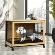 Pawz Wooden Wire Dog Kennel Side End Table Steel Puppy Crate Indoor Pet House...