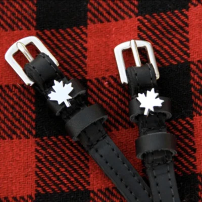 Maple Leaf Silver Designer Spur Straps - Mane Jane