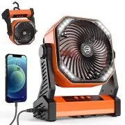 KITWLEMEN Camping Fan with LED Lantern, 20000mAh Rechargeable Battery Operate...