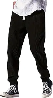 [Generic] Men Leisure Regular Fit Drawstring High Waisted Joggers with Pockets - Athletic Running Wide Leg Streetwear Pants - Outdoor Slim Joggers Workout Pants for Running Sweatpants Hiking