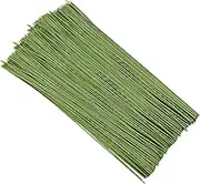 SINJEUN 500 Counts 16 Inch 18 Gauge Green Paper Wrapped Floral Wire for DIY, Crafts, Floral Arrangements, Decorations