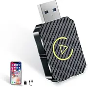 Gemuity Wireless Adapter for Carplay, Adapter for Convert Wired to Wireless CarPlay/Android Auto, Mini Size with Extension Cable USB, Stable Control & No Delay
