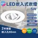 5W LED 全電壓 LED崁燈 櫥櫃崁燈 白殼 開孔55mm 投射燈 黃光 5.5cm 櫥櫃燈 投射燈 可調角度