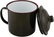 Outanaya Enamel Camping Mug with Lid Vintage Portable Drinking Cup for Tea Coffee Hot Durable Enamelware for Outdoor Activities Travel Camping Use Capacity