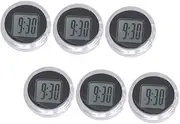 FUNOMOCYA 6Pcs Stick Motorbike Clock Plastic Digital Clock for Motorcycle Bike Car with Strong Adhesive for Easy Installation