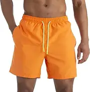 [Maiyifu-GJ] Men's Swimming Trunks Casual Summer Quick-Drying Swim Shorts Elastic Waist Board Shorts Flat Front Short Pant
