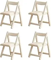 QMNUZCFD Folding Chairs with Upholstery, Foldable and Stackable Wooden Dining Chairs, Portable and Durable Seats for Home and Office, Indoor and Outdoor (4 Pack)