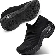 [STQ] Women's Walking Shoes Running Socks Shoes Fashion Mesh Sneakers Air Cushion Athletic Gym Workout Outdoor Casual
