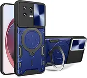 Compatible with Oppo Find X5 Lite Case,Car Mount Magnetic Shell Compatible with Oppo Reno7 5G Kickstand with Slide Lens Case Cover LAN