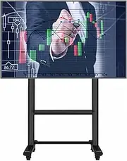 Portable TV Stand Swivel Universal TV Stand,Portable TV Stand Can Be Adjusted in Height TV Cart for 55 to 95 Inch LED LCD Flat Panel Screen,Classrooms Lecture Halls Hotels Outdoor TV Table Stand