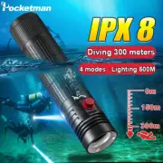5000LM Diving Flashlight Underwater Flashlights IPX8 Lantern Fishing Dive Torch