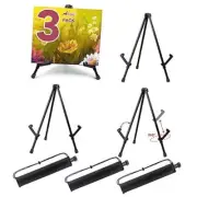3pack 14'' Tabletop Easel, Black Steel Table Top Easels for Display, Small 3P