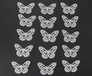 24 EDIBLE WHITE BUTTERFLY RICE / WAFER PAPER FLAVOURED CUPCAKE CAKE TOPPERS