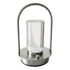 Portable Metal Cordless Table Lamp Rechargeable 3 Color Dimming Touch Lamp (B) H