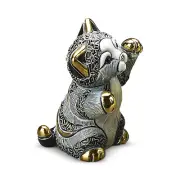 Rinconada De Rosa -Beautiful Blue Grey Tabby Cat Kitten Playing Figurine F393A