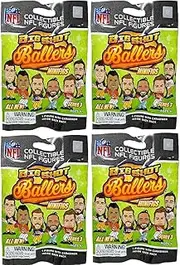 Party Animal Big Shot Ballers 2022-23 NFL Series 3 Figures Blind Bags Gift Set Party Bundle - 4 Pack
