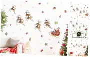 with Reindeer Wall Decals, Removable Vinyl Christmas Christmas Santa Sleigh