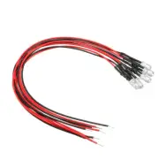 5Pcs 5mm Pre-Wired Diffused LED Diodes Light 20mA DC 3-6V Yellow Light