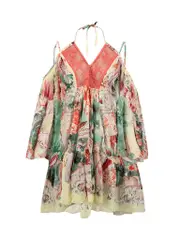 Floral Ruffle Cold Shoulder Dress