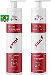 I Belli Capelli Ravenna Professional Keratin, Long-lasting Straightening Effect - Cirugia Capilar - Celulas Madres Straightener System - 2x1L/33.8