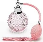 Coolrunner Crystal Art Vintage Style Refillable Perfume Atomizer Long Spray Bottle 100ml (Pink)