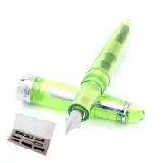 MONZA FOUNTAIN PEN (WITH INK VIALS), GREEN; FLEX NIB