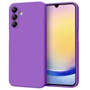 For Samsung Galaxy A35 5G Silicone Silky Soft Case with Microfiber TPU Ultra Slim Anti Scratch Shockproof Cover (Purple)