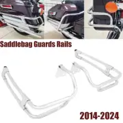 Chrome Saddlebag Guard Rail Mounts Bracket For Harley Electra Road Glide 2014-up