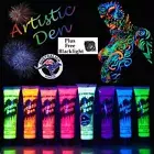 UV Neon Glow Face Paint Body Paint +Black Light 1 x Glow in Dark Neon 8 x 15ml