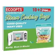 12×Steam Cooking Bags Microwave Steamer Bags for Vegetables,Potatoes and Me