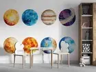 3D Planet Vector Self-adhesive Removeable Wallpaper Wall Mural