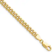 14K Yellow Gold 4.5mm Semi-Solid Miami Cuban Chain