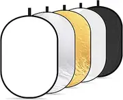 NEEWER 31"x47"/80x120cm Light Reflectors for Photography, Portable 5 in 1 Collapsible Multi Disc with Bag - Translucent, Silver, Gold, Black, White Diffuser for Studio and Outdoor Lighting
