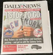 New York Mets New York Yankees Daily News Newspaper October 13 2024