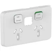 Clipsal Iconic Series Skin Connected Socket Wiser Horizontal T Vivid White -3025CSC-VW
