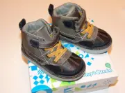 NEW Step&Stride boy's shoes - MASON Grey - toddler size 6-12 adjustable width