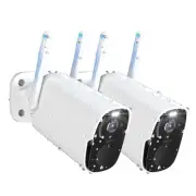 Rraycom 2PC Security Cameras Wireless Outdoor, 2K Battery Powered Camera for ...