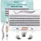 Lash Extension Kit-Individual Lashes with Bond and Seal-120 Lash Clusters DIY Fa