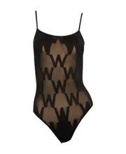 Logo reticulated conjoined suit XS,M Black