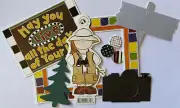 SAFARI GIRL Die-Cut Set(9pc) Frame•Jungle•Camera•Rhinestones •Animals•Sign•Trees