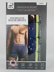 Grayson & Dunn Golf Collection Performance Boxer Brief Size Large 4 Pack