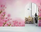 3D Watercolor Pink Magnolia Wallpaper Wall Murals Removable Wallpaper