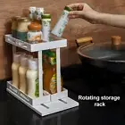 Double K2031 Cream Color) Kitchen Multifunctional Spice Rack Rotating Shelf CT