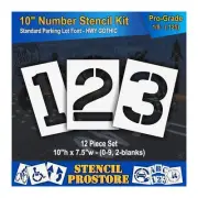 Pavement Stencils - 10" Number Kit Stencil Set - (12 Pieces) - 10" x 7.5" x 1/8"