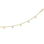 9kt Two Tone Silver Infused 7 Hearts Anklet