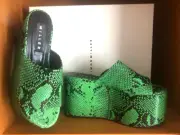 SIMON MILLER OLIVE BLACKOUT PLATFORM SANDALS SIZE 38 /8-US Retail $575 NEW/box