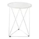 HomePop Metal Accent Table Triangle Base Round Mirror Top White 18.24D x 24W ...